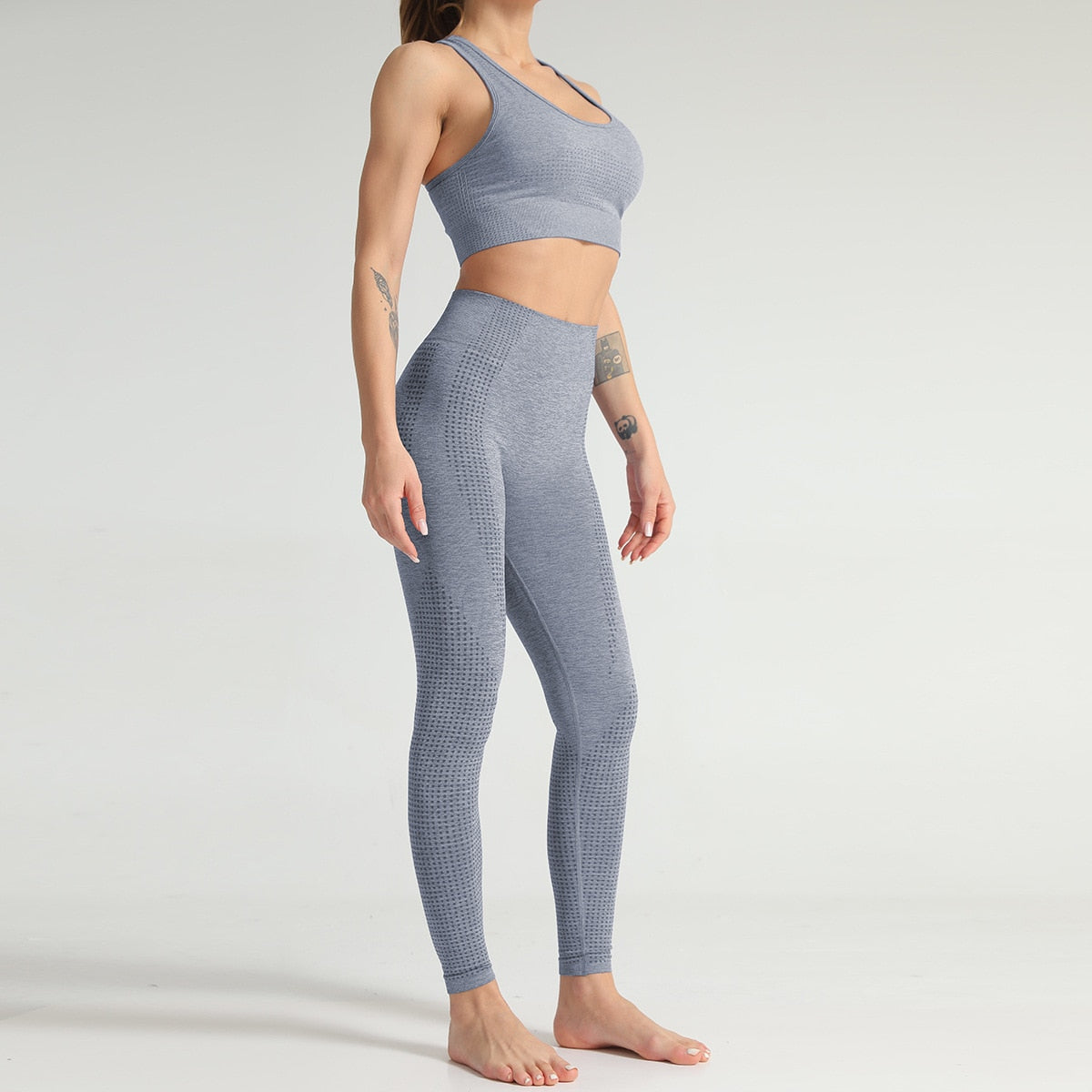 Seamless Active Wear Suit - Top & Leggings-UHXC-Purple Shirt-M-United States-Urbanheer