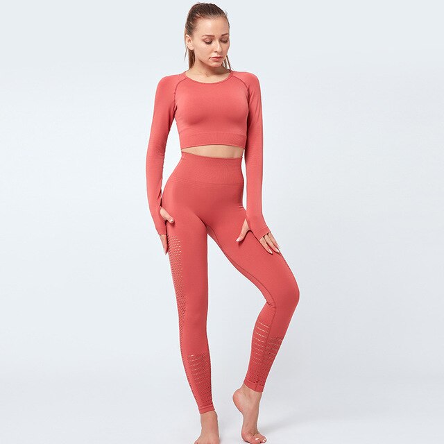 Active Crop Top & Leggings Suit-UHXC-red set-S-United States-Urbanheer
