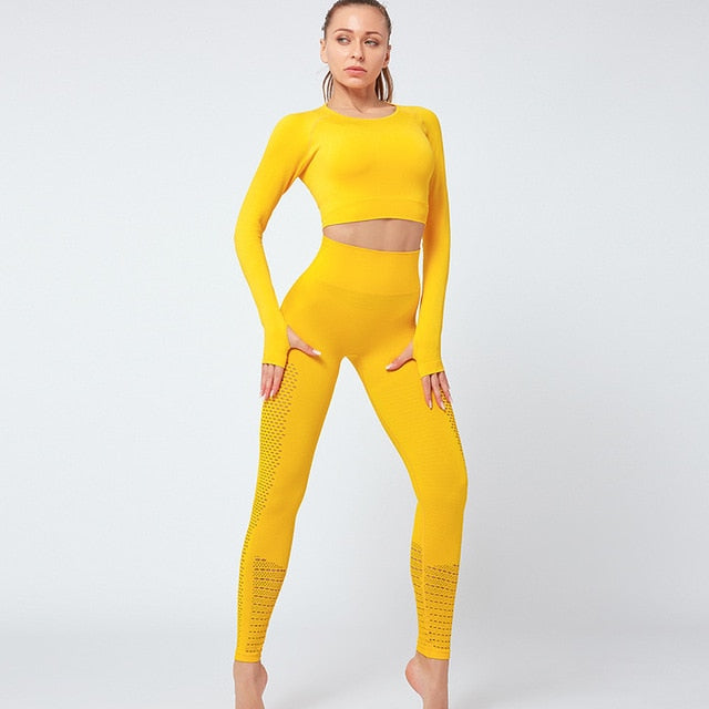 Active Crop Top & Leggings Suit-UHXC-yellow set-S-United States-Urbanheer