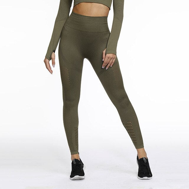 Active Crop Top & Leggings Suit-UHXC-green pants-M-United States-Urbanheer