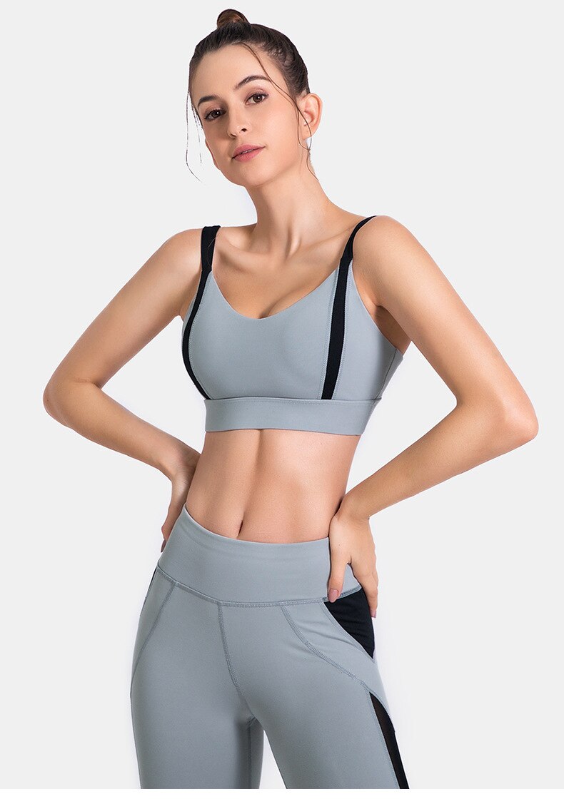 Active Crop Top & Leggings Suit-UHXC-gray set-L-United States-Urbanheer