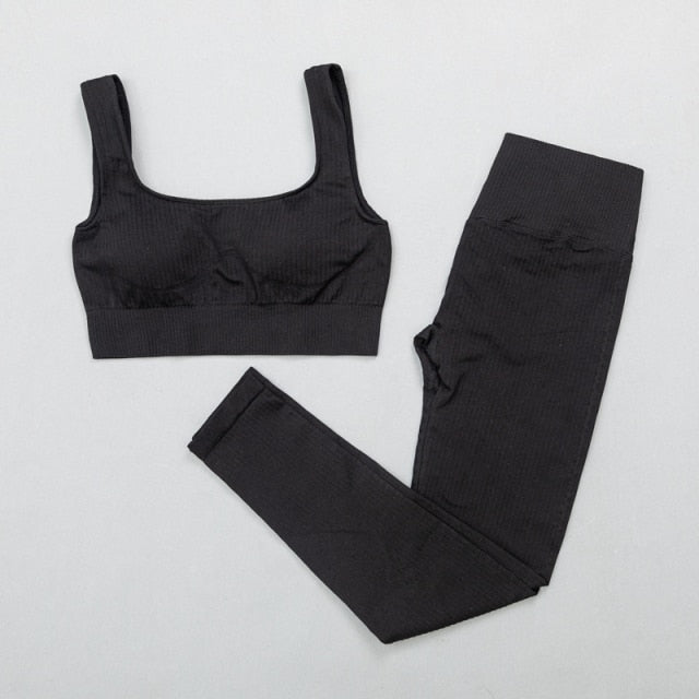 Active Crop Top & Leggings Suit-UHXC-BraPantsBlack-M-Urbanheer