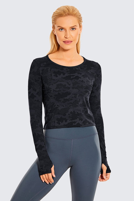 Women's Cropped Long Sleeve Athletic Top