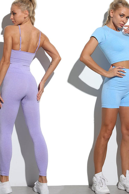 Active Crop Top & Shorts Suit-Clothing - Women-UHXA-Urbanheer