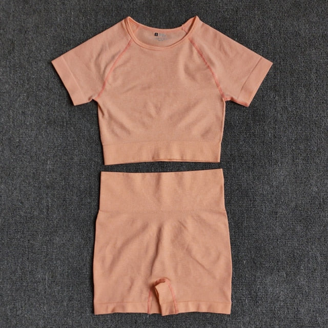 Active Crop Top & Shorts Suit-Clothing - Women-UHXA-BraShirtsPantsWhite-L-Urbanheer