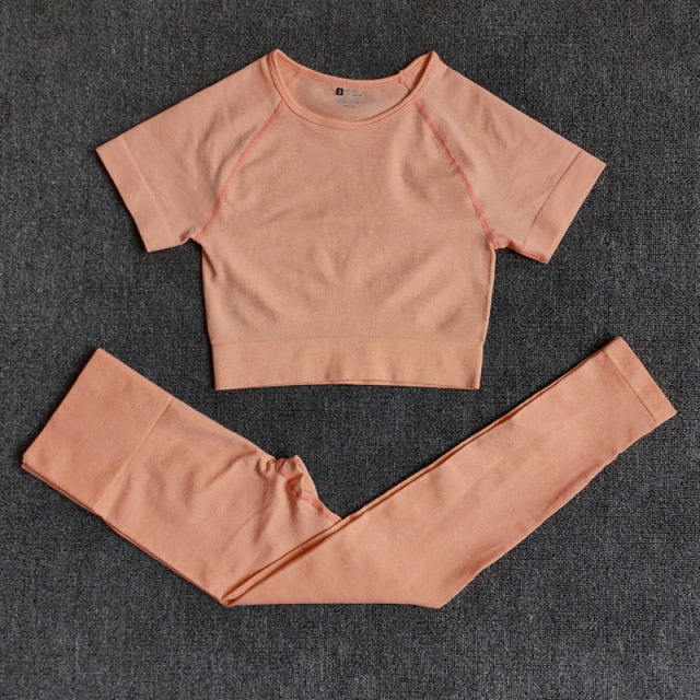 Active Crop Top & Shorts Suit-Clothing - Women-UHXA-ShirtsPantsBlue-S-Urbanheer