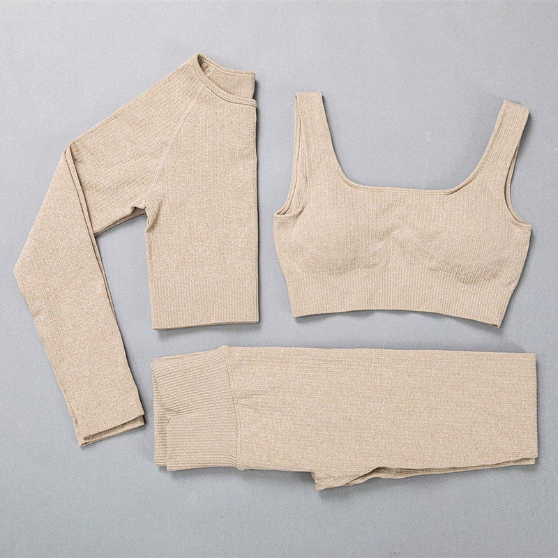 Active Crop Top & Leggings Suit-UHXC-BraPantsGray-M-Urbanheer
