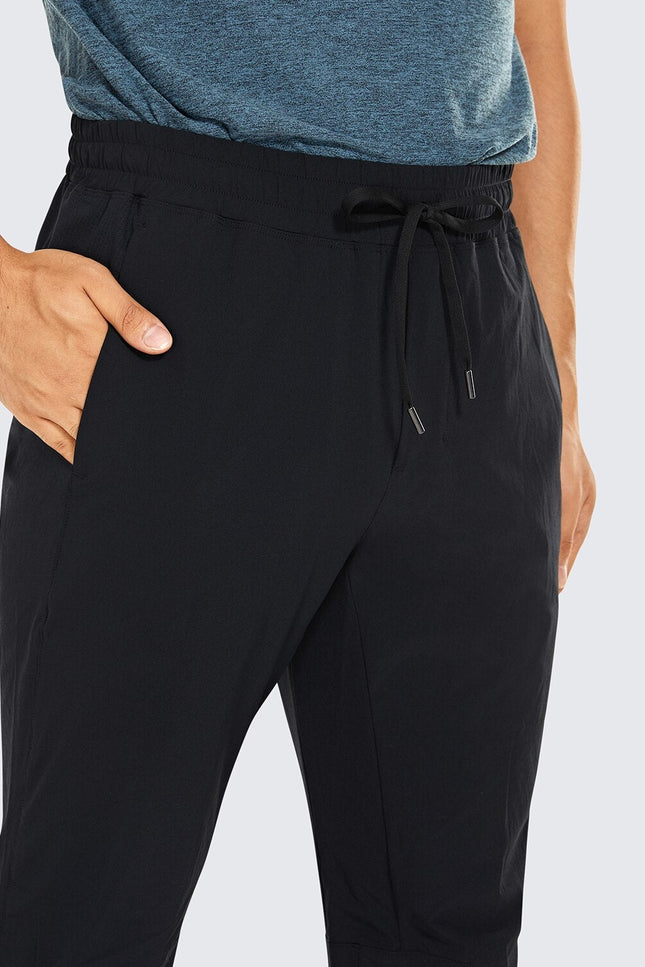 Men's Stretch Travel Pants Quick Dry-UHXA-Black01-M-Urbanheer