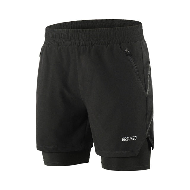 Running Shorts 2 In 1 Quick Dry-UHXA-black-XXL-Urbanheer