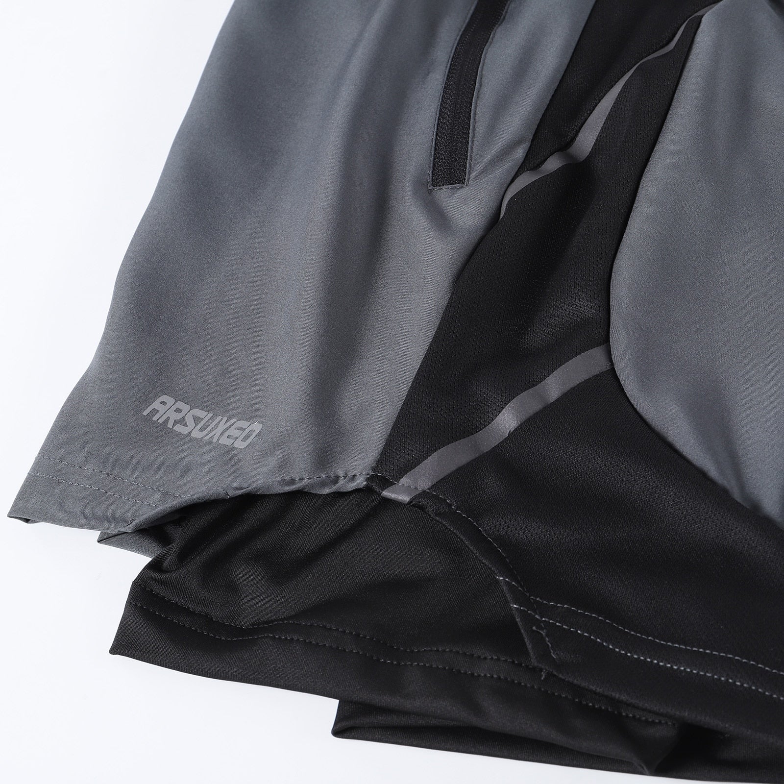 Running Shorts 2 In 1 Quick Dry-UHXA-black-XXL-Urbanheer