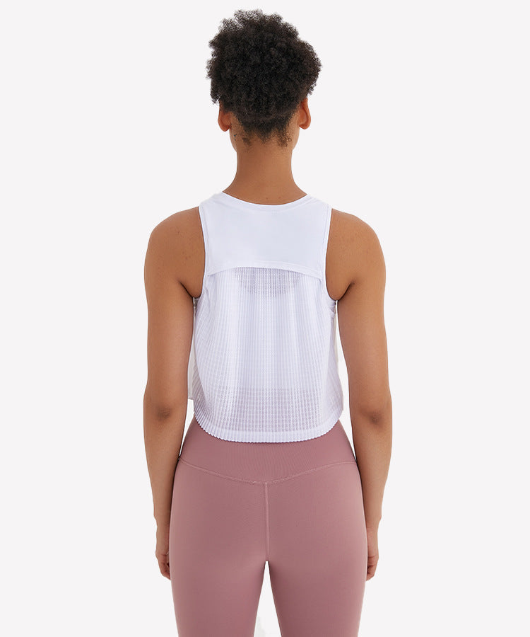 High-Neck Yoga Fitness Tank Tops Vest Women Loose Fit Quick Dry Workout Athletic Crop Top Sleeveless Shirts-UHXV-Black-4-XS-Urbanheer