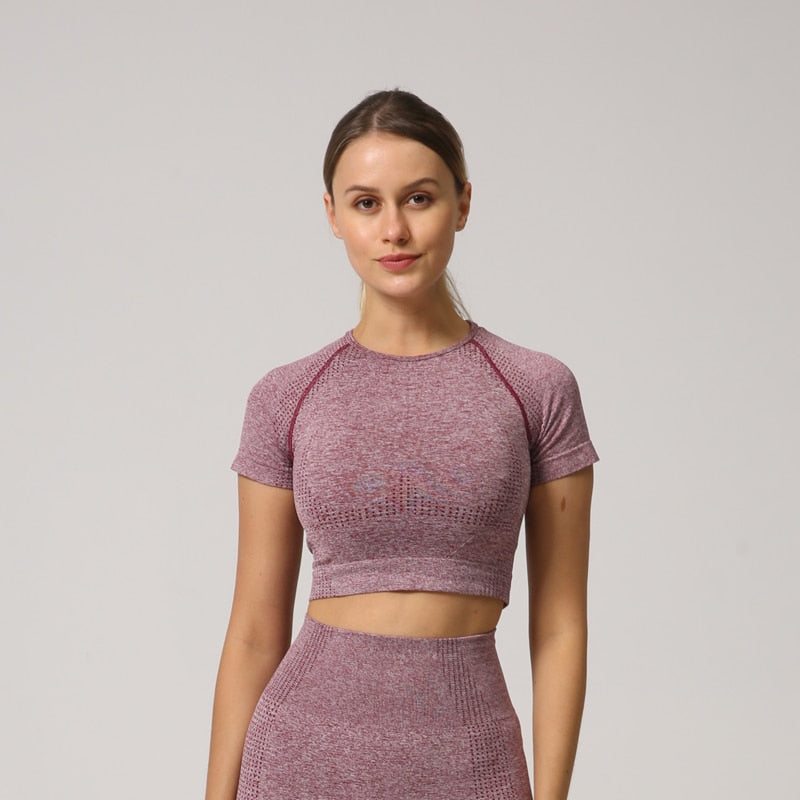 Women Seamless Yoga Shirt-UHXC-Wine-S-Urbanheer