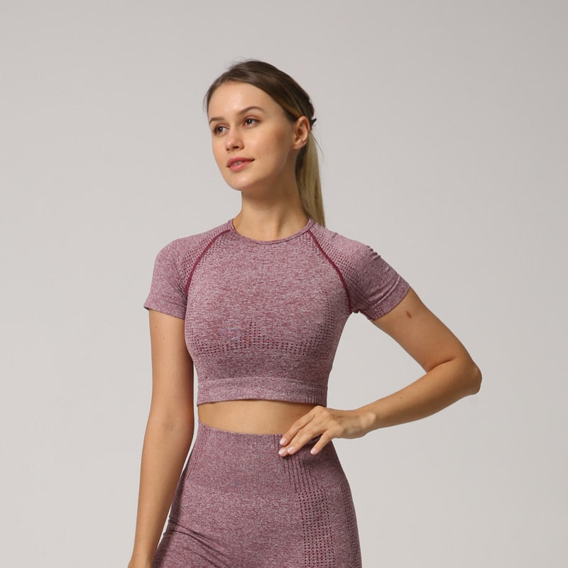 Women Seamless Yoga Shirt-UHXC-Wine-S-Urbanheer