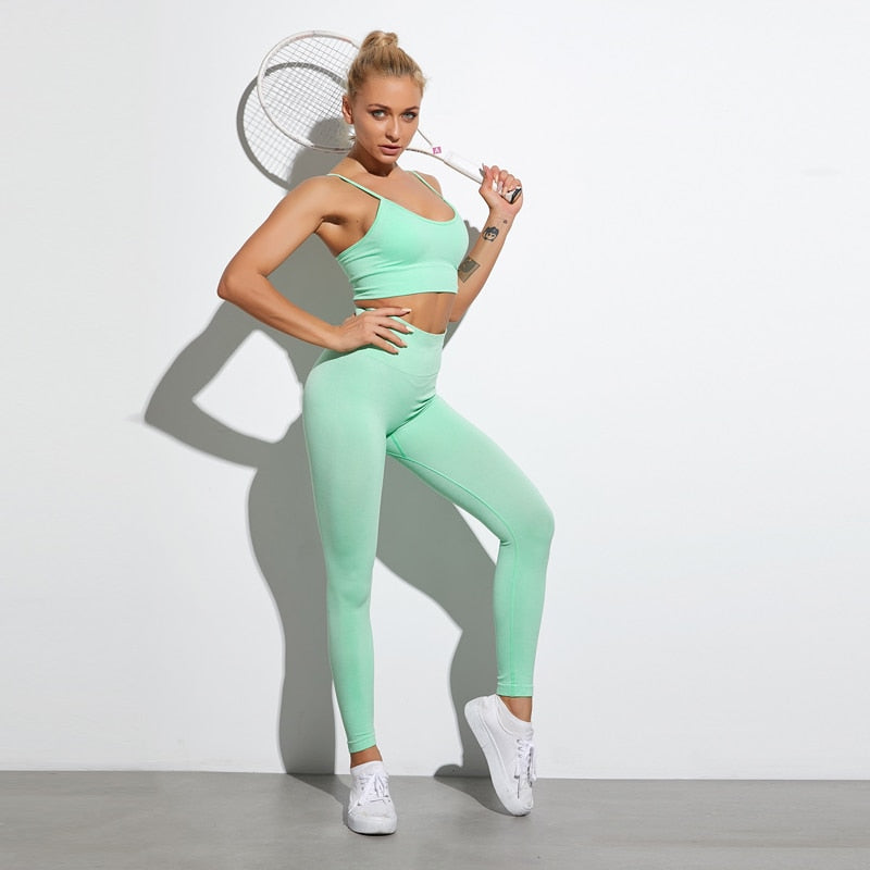 Active Crop Top & Shorts Suit-Clothing - Women-UHXA-4pcsPink-M-Urbanheer