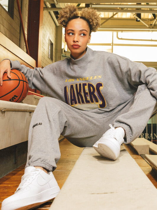 Los Angeles Lakers Sweatsuit Pants Only-mock neck bottoms-QORE-S/M-Urbanheer