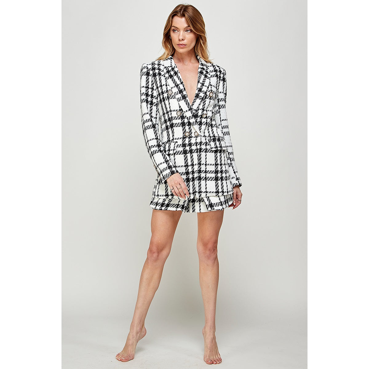 Luxy Elegant Plaid Blazer-LUXYUSA-S-Urbanheer