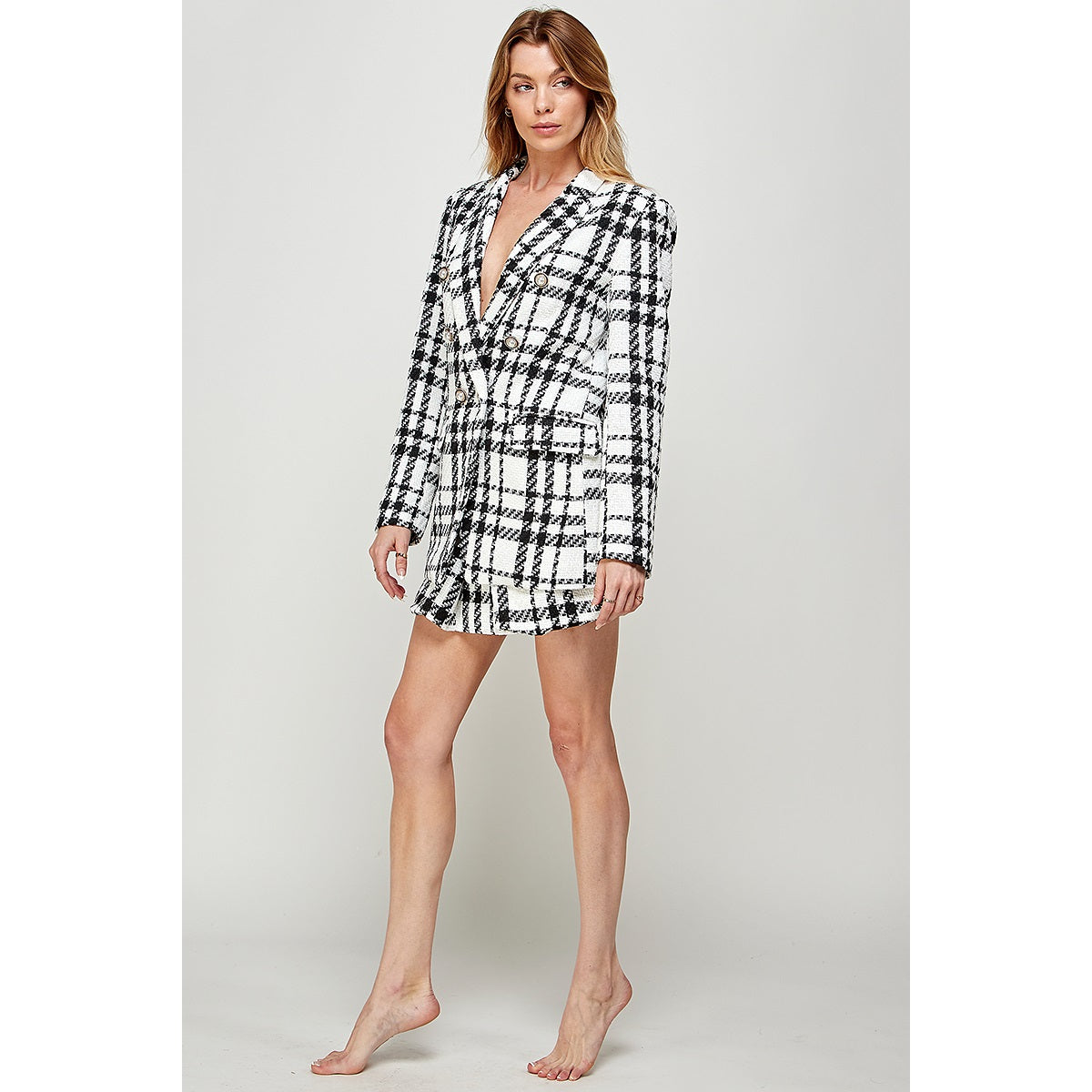 Luxy Elegant Plaid Blazer-LUXYUSA-S-Urbanheer