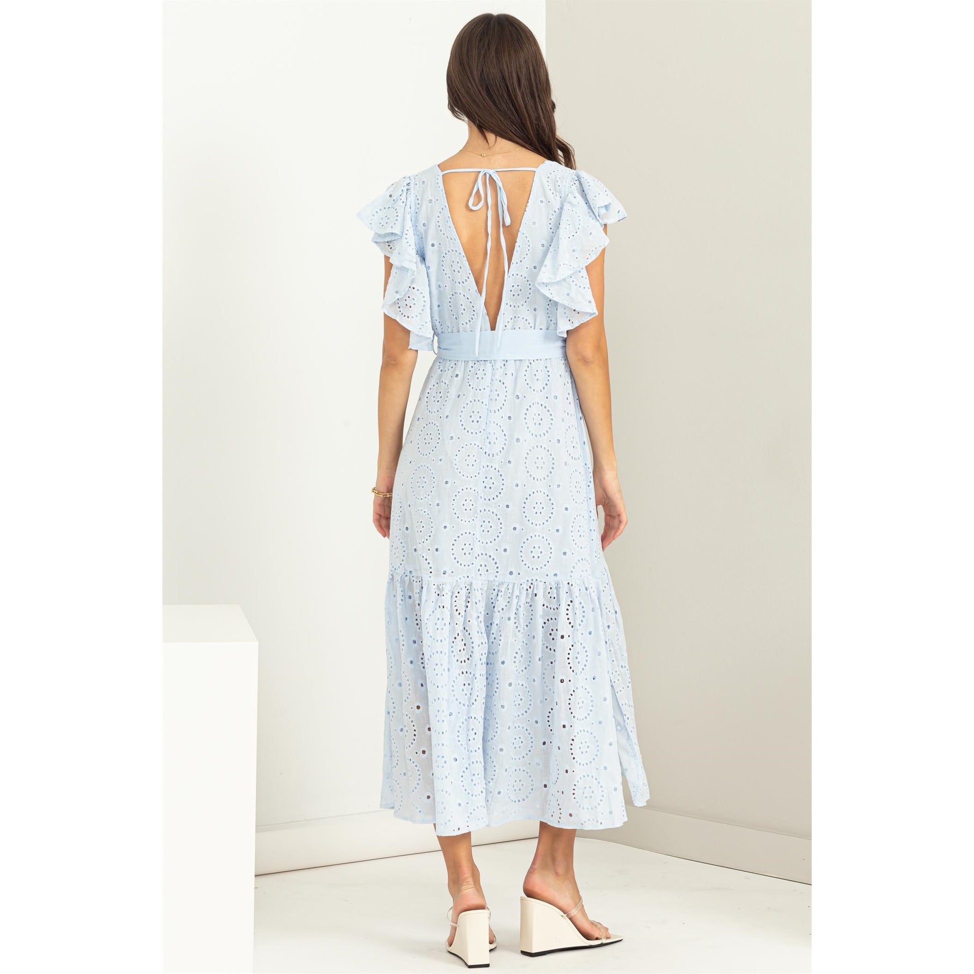 Be My Lover Eyelet Tie-Detail Maxi Dress-Street 360-S-Blue-Urbanheer