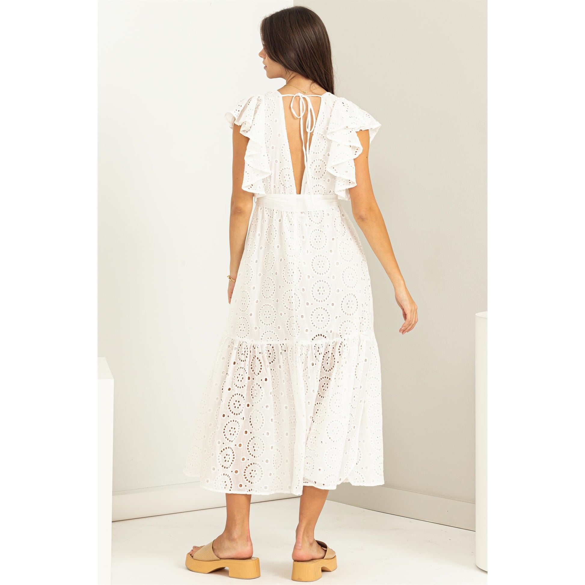 Be My Lover Eyelet Tie-Detail Maxi Dress-Street 360-S-Off White-Urbanheer