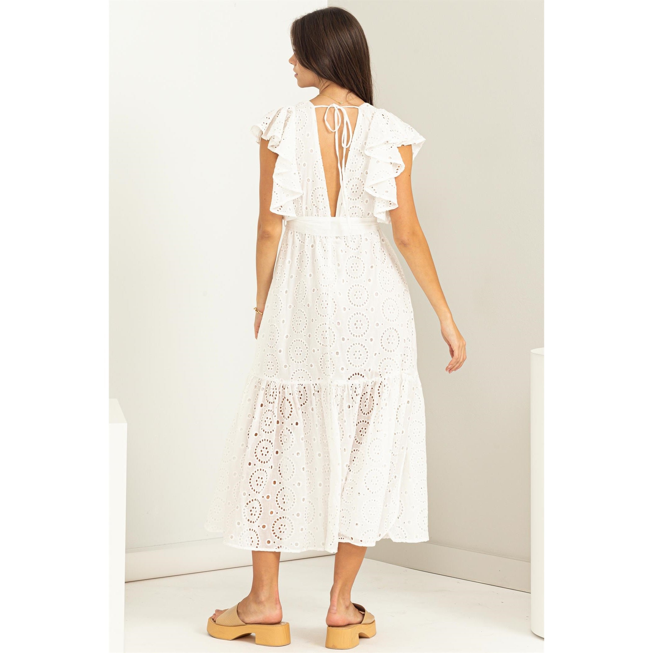 Be My Lover Eyelet Tie-Detail Maxi Dress-Street 360-S-Off White-Urbanheer