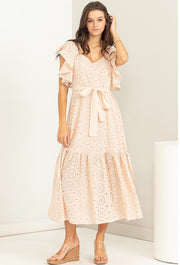 Be My Lover Eyelet Tie-Detail Maxi Dress-Street 360-S-Sand-Urbanheer