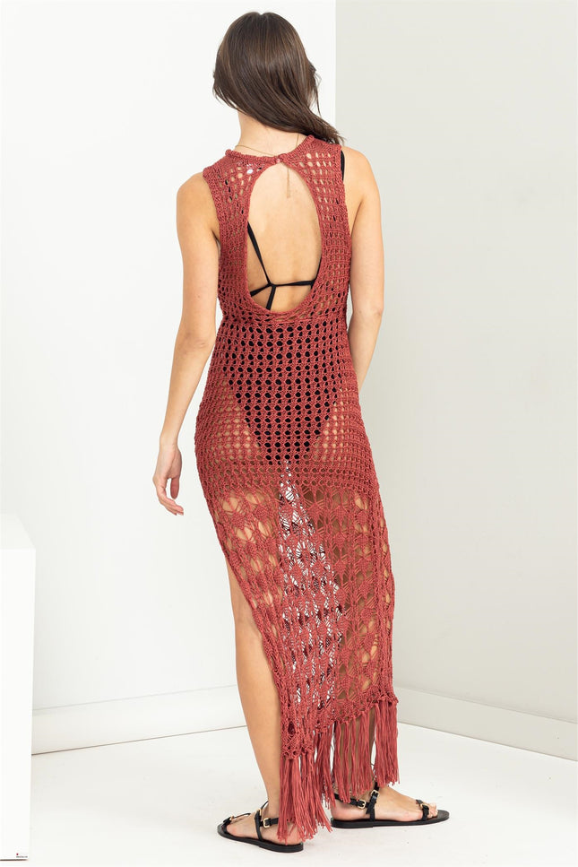 Cutout Crochet Cover-Up Maxi Dress-HYFVE-Urbanheer