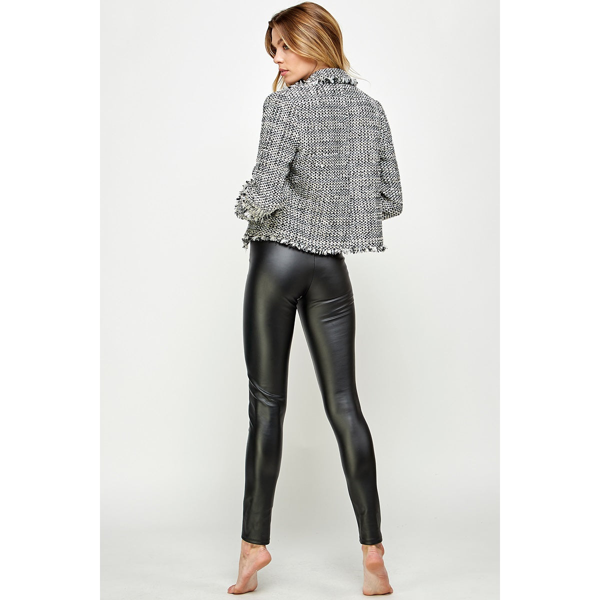 Raw Hem Tweed Jacket-LUXYUSA-S-Urbanheer