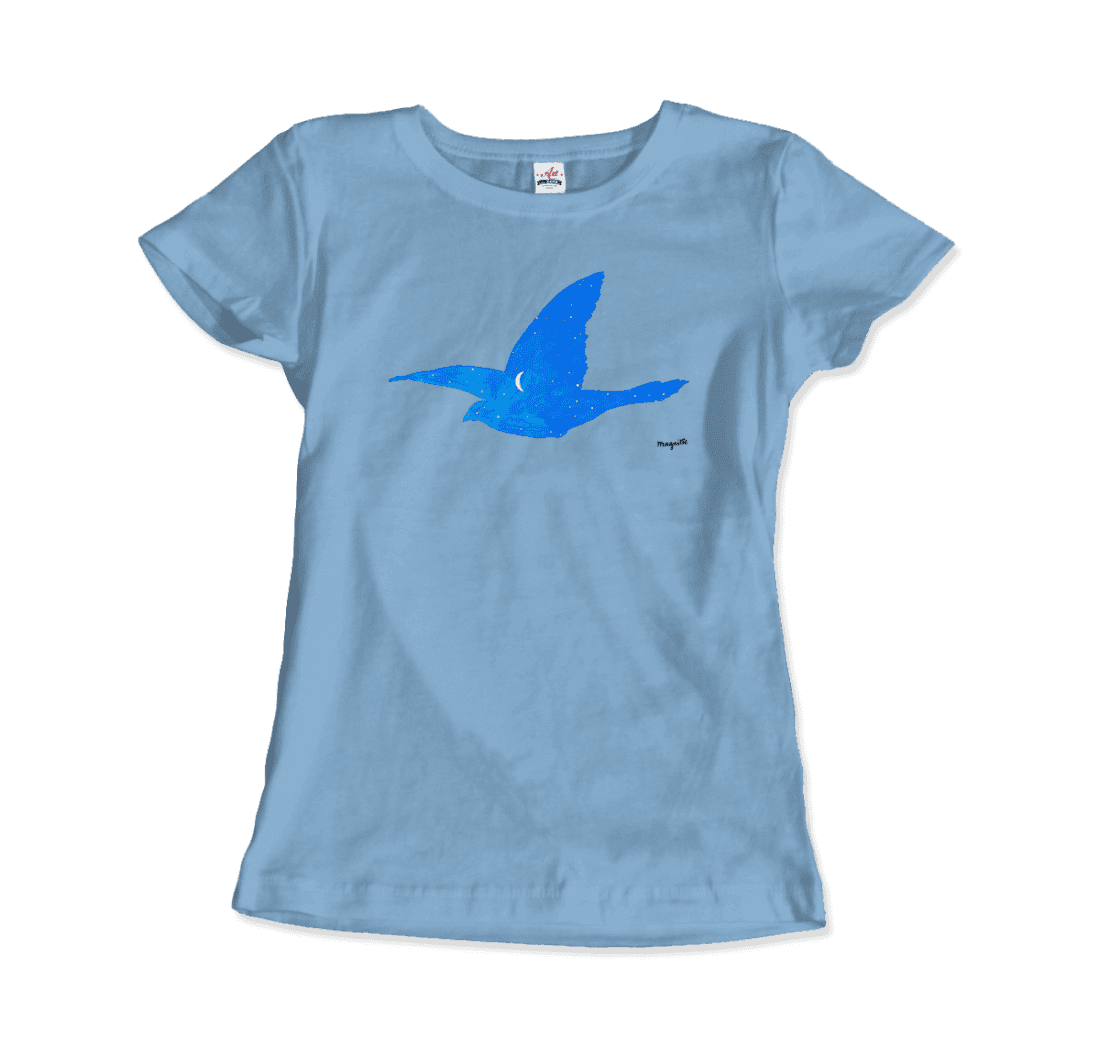 Rene Magritte Le Baiser, 1957 Artwork T-Shirt-Art-O-Rama Shop-Men (Unisex)-Light Blue-S-Urbanheer