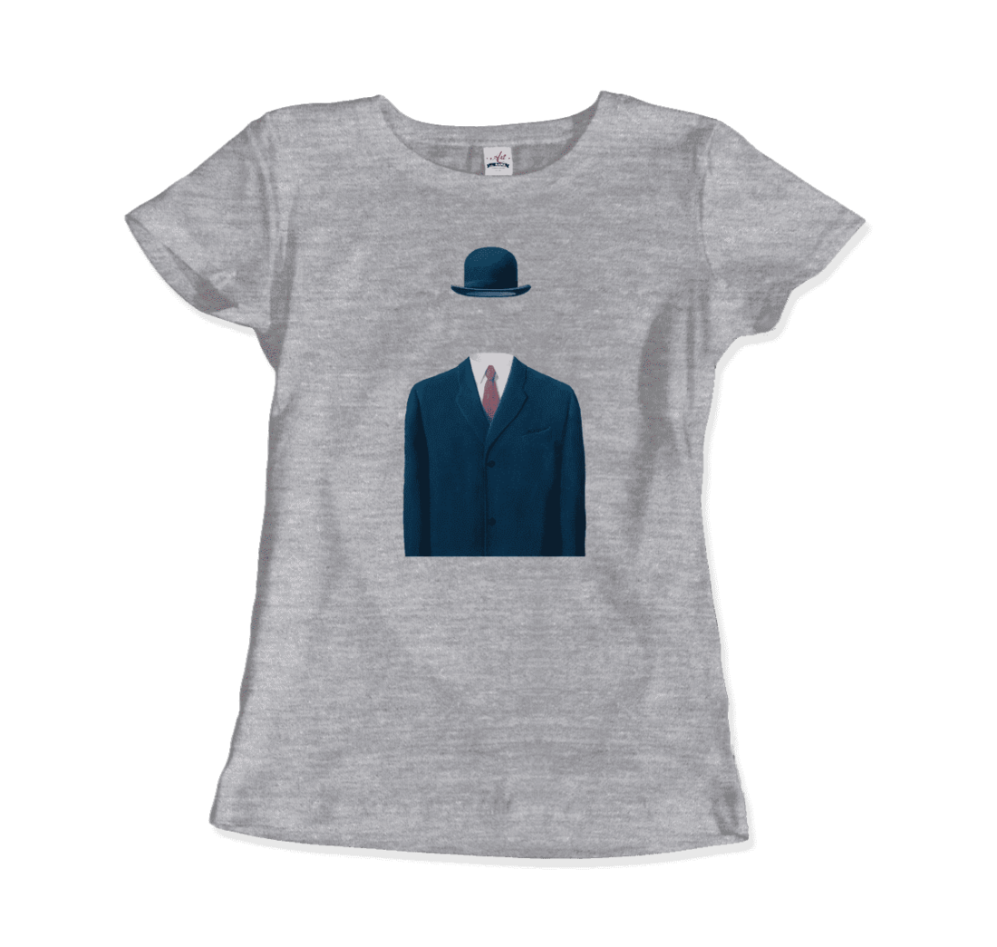 Rene Magritte Man In A Bowler Hat, 1964 Artwork T-Shirt-Art-O-Rama Shop-Youth-Black-S-Urbanheer