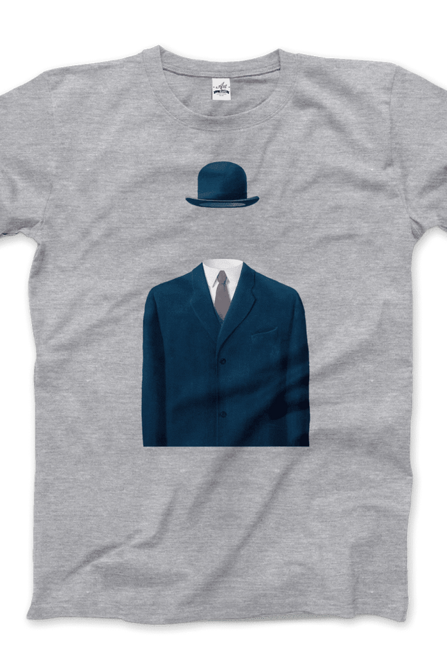Rene Magritte Man In A Bowler Hat, 1964 Artwork T-Shirt-Art-O-Rama Shop-Urbanheer