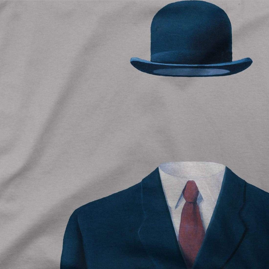 Rene Magritte Man In A Bowler Hat, 1964 Artwork T-Shirt-Art-O-Rama Shop-Men (Unisex)-White-S-Urbanheer