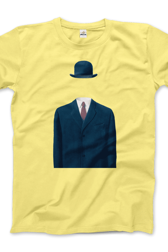 Rene Magritte Man In A Bowler Hat, 1964 Artwork T-Shirt-Art-O-Rama Shop-Women (Fitted)-White-S-Urbanheer