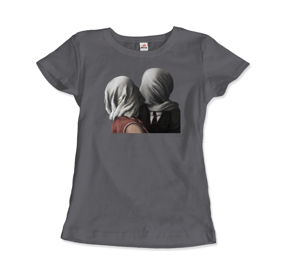 Rene Magritte The Lovers Ii (1928) Artwork T-Shirt-Art-O-Rama Shop-Men (Unisex)-White-S-Urbanheer