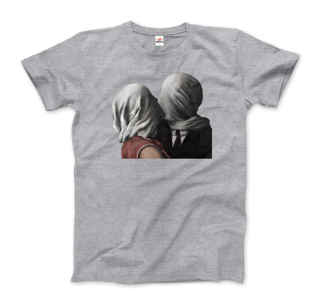 Rene Magritte The Lovers Ii (1928) Artwork T-Shirt-Art-O-Rama Shop-Men (Unisex)-White-S-Urbanheer