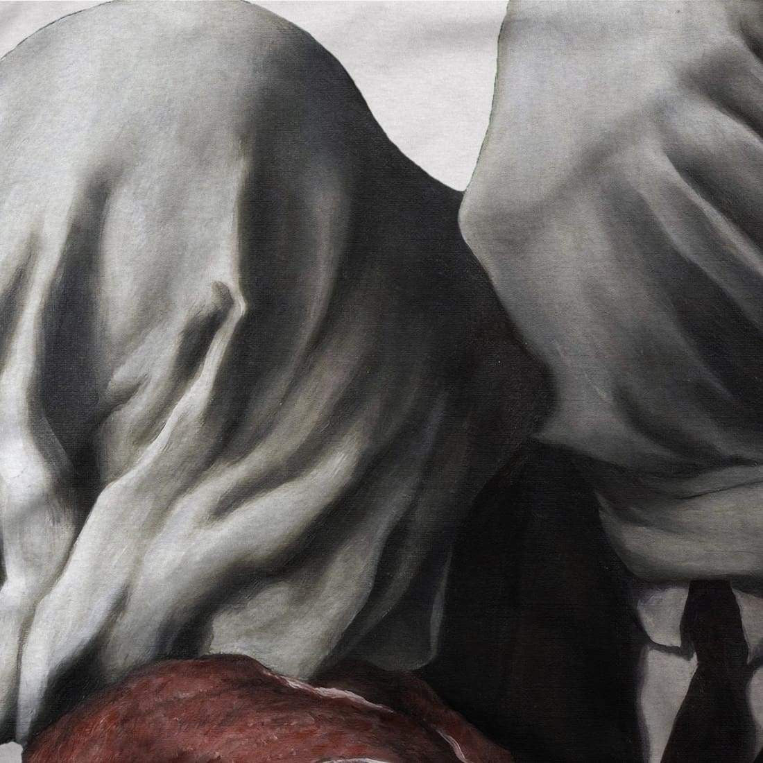 Rene Magritte The Lovers Ii (1928) Artwork T-Shirt-Art-O-Rama Shop-Women (Fitted)-Navy-S-Urbanheer