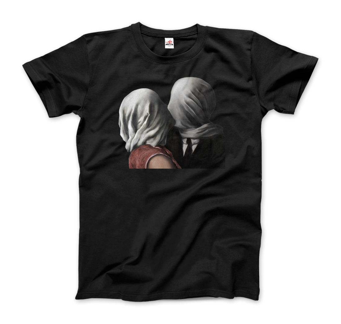 Rene Magritte The Lovers Ii (1928) Artwork T-Shirt-Art-O-Rama Shop-Men (Unisex)-White-S-Urbanheer