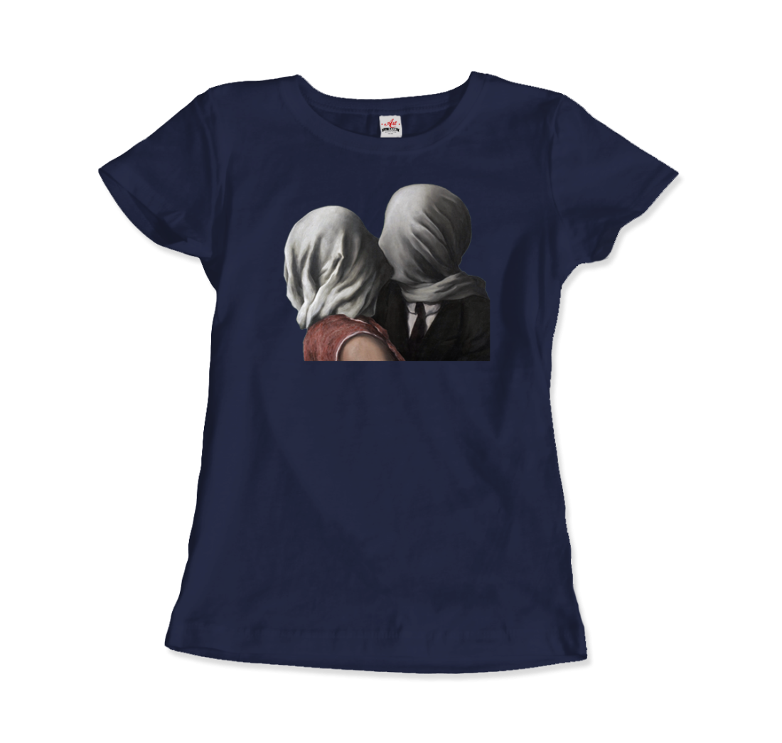 Rene Magritte The Lovers Ii (1928) Artwork T-Shirt-Art-O-Rama Shop-Men (Unisex)-White-S-Urbanheer