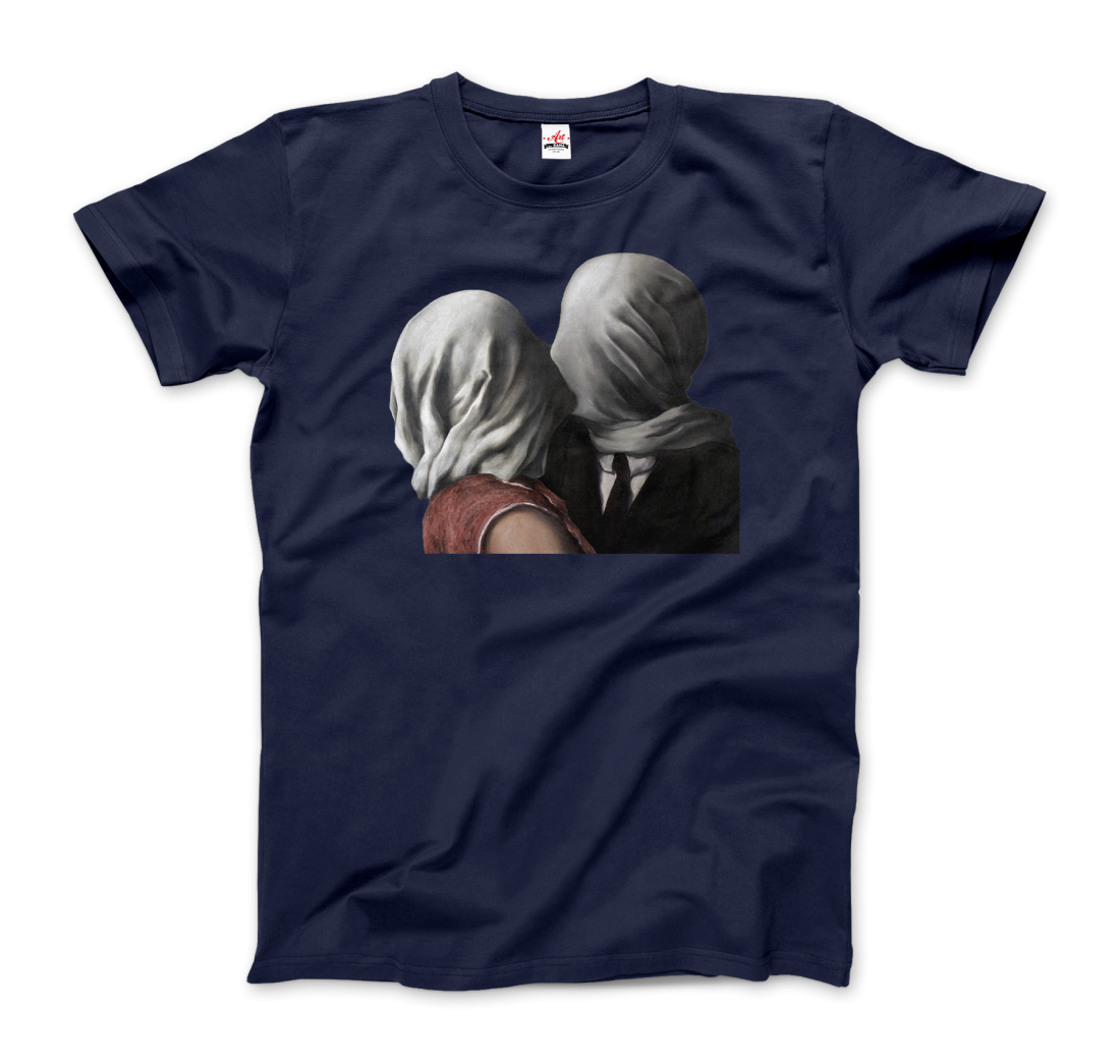 Rene Magritte The Lovers Ii (1928) Artwork T-Shirt-Art-O-Rama Shop-Men (Unisex)-White-S-Urbanheer
