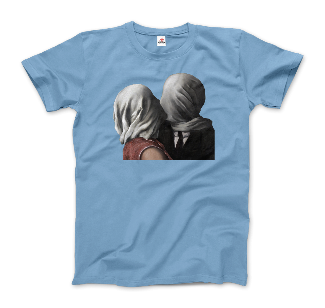 Rene Magritte The Lovers Ii (1928) Artwork T-Shirt-Art-O-Rama Shop-Men (Unisex)-White-S-Urbanheer