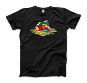 Rubick'S Cube Melting, Sheldon Cooper'S T-Shirt-Art-O-Rama Shop-Men (Unisex)-Black-S-Urbanheer