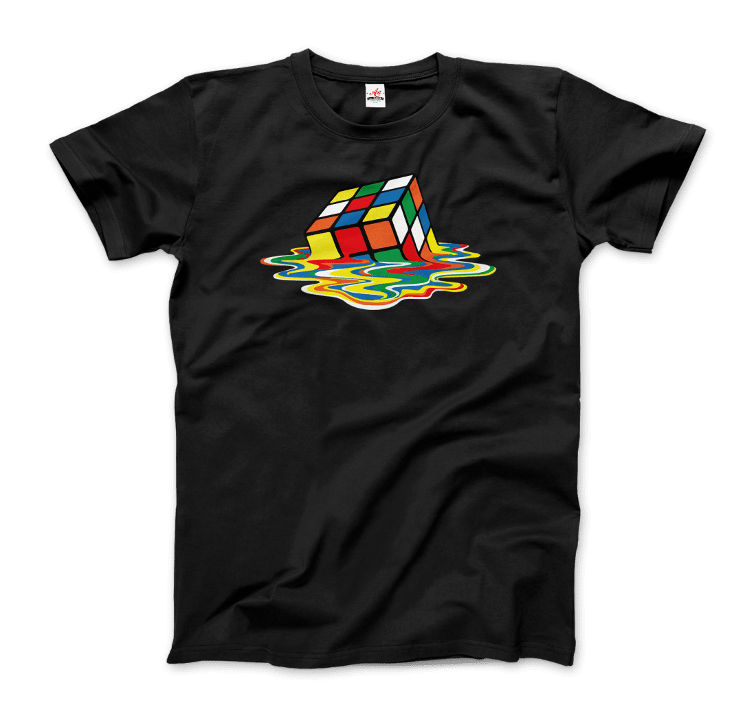 Rubick'S Cube Melting, Sheldon Cooper'S T-Shirt-Art-O-Rama Shop-Men (Unisex)-Black-S-Urbanheer