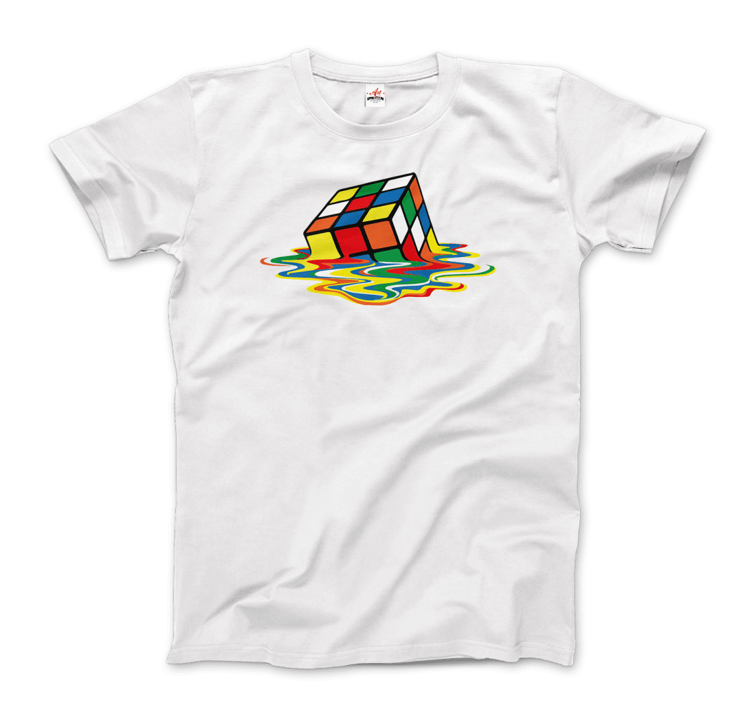 Rubick'S Cube Melting, Sheldon Cooper'S T-Shirt-Art-O-Rama Shop-Men (Unisex)-Charcoal-S-Urbanheer