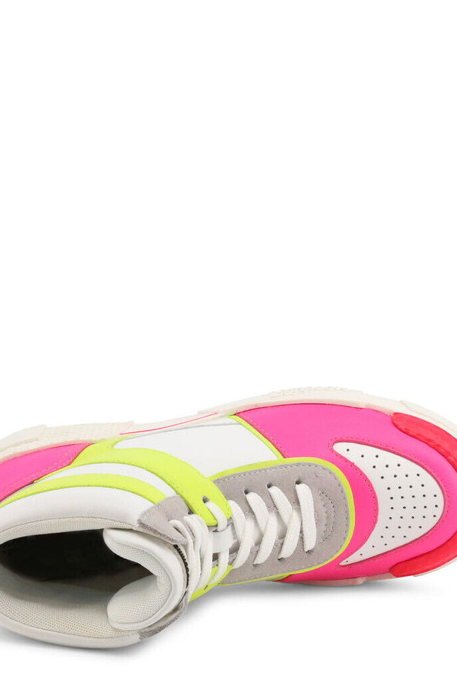 Neon Pink High Top Sneakers-Love Moschino-Urbanheer