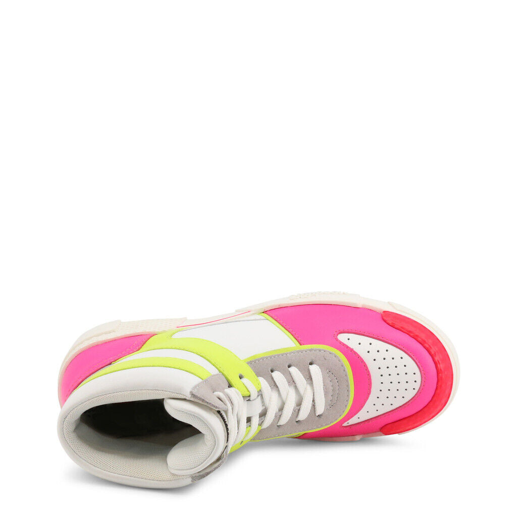 Neon Pink High Top Sneakers-Love Moschino-10-Urbanheer