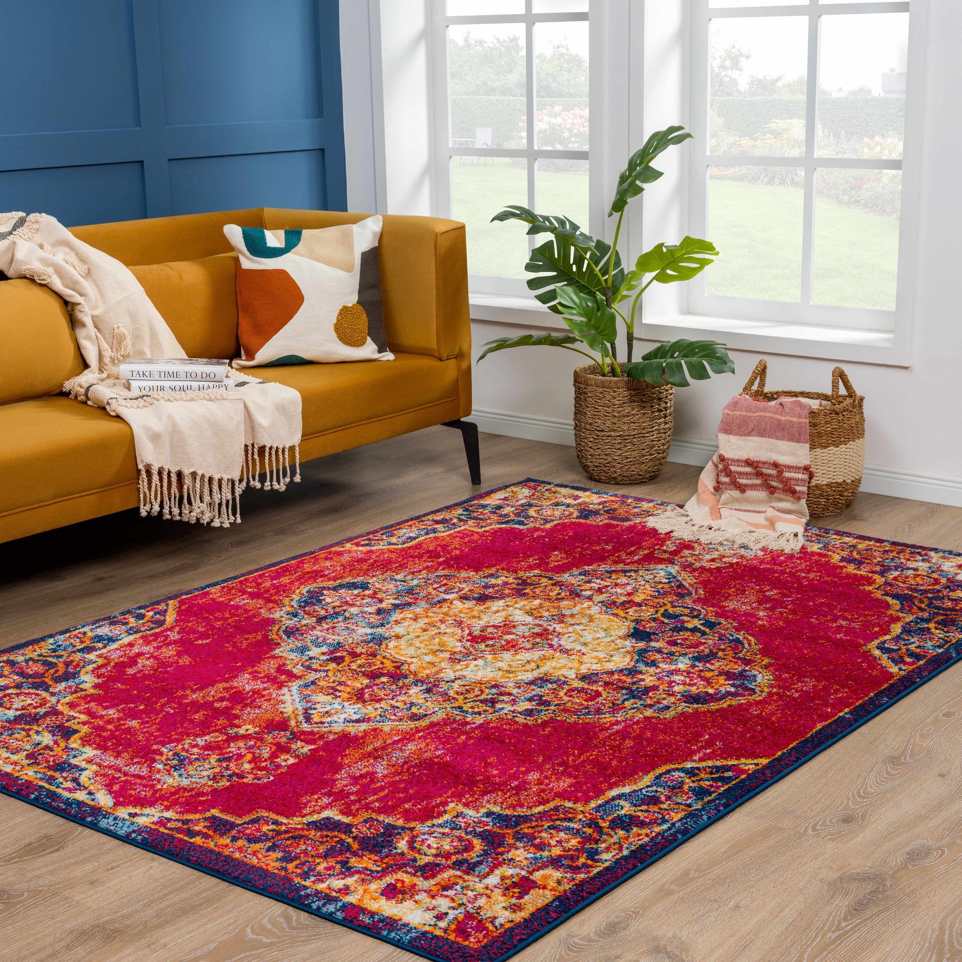 Istanbul Red Area Carpet - Clearance-Rugs-Hauteloom-5'3"x7'3" Rectangle-Urbanheer