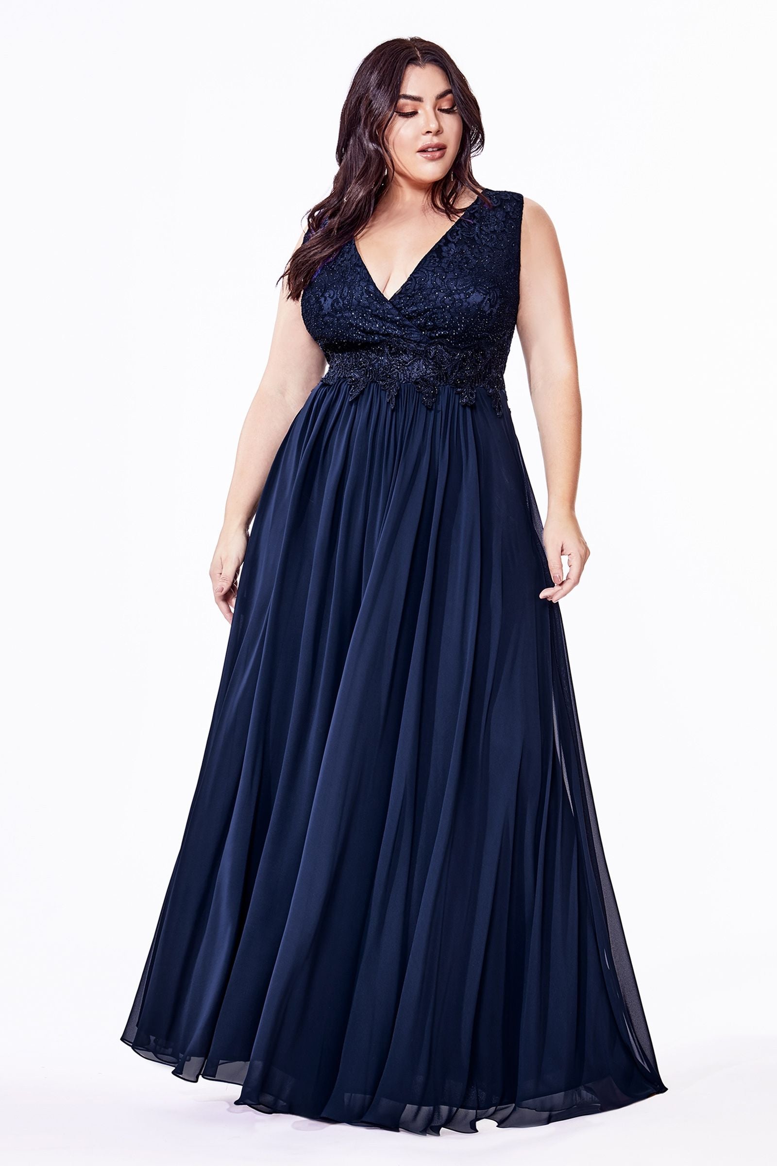 A-Line Curve Chiffon Dress-Mob-Tux-USA-18-Smoky Blue-Urbanheer