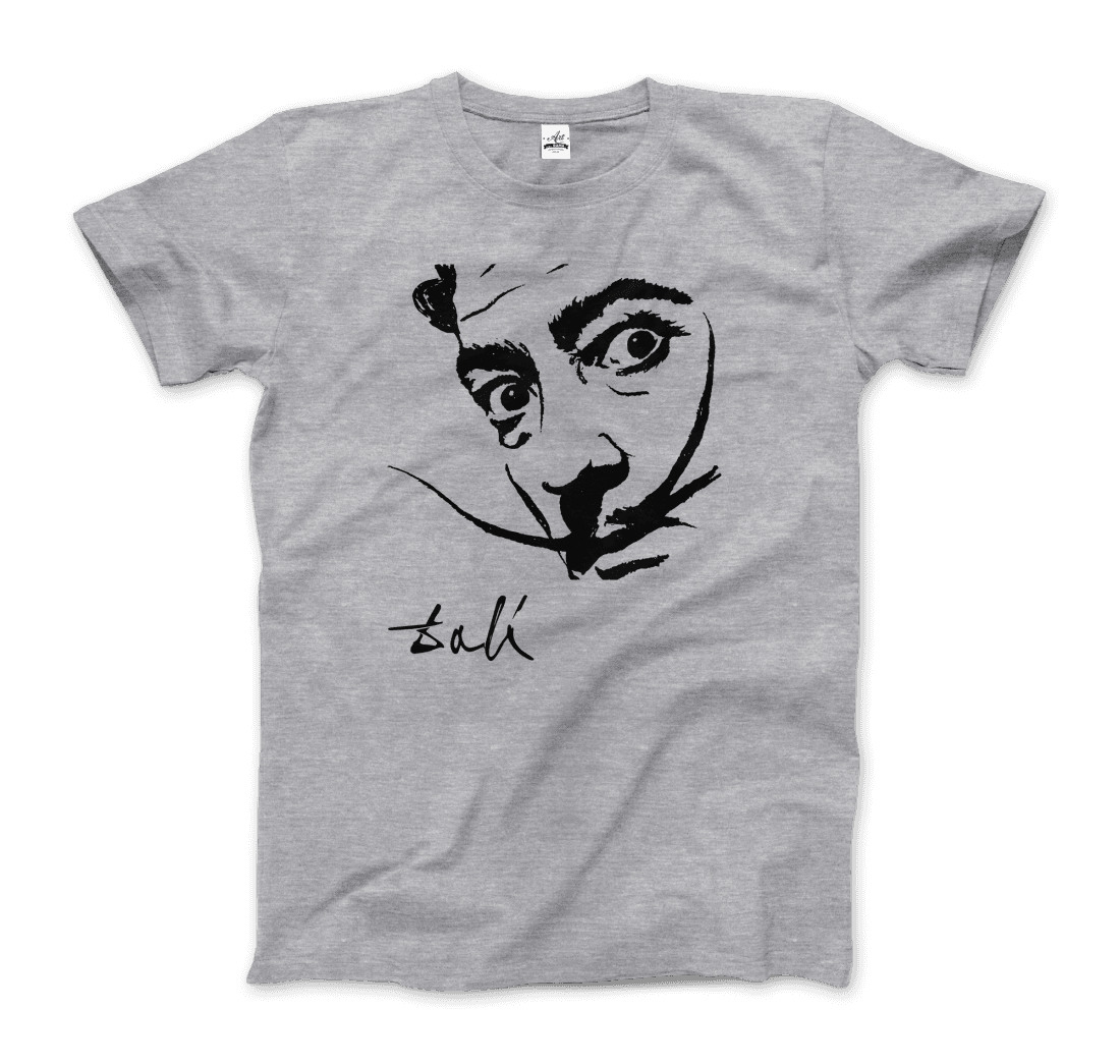 Salvador Dali Portrait Sketch Artwork T-Shirt-T-Shirt-Art-O-Rama Shop-Men (Unisex)-White-S-Urbanheer