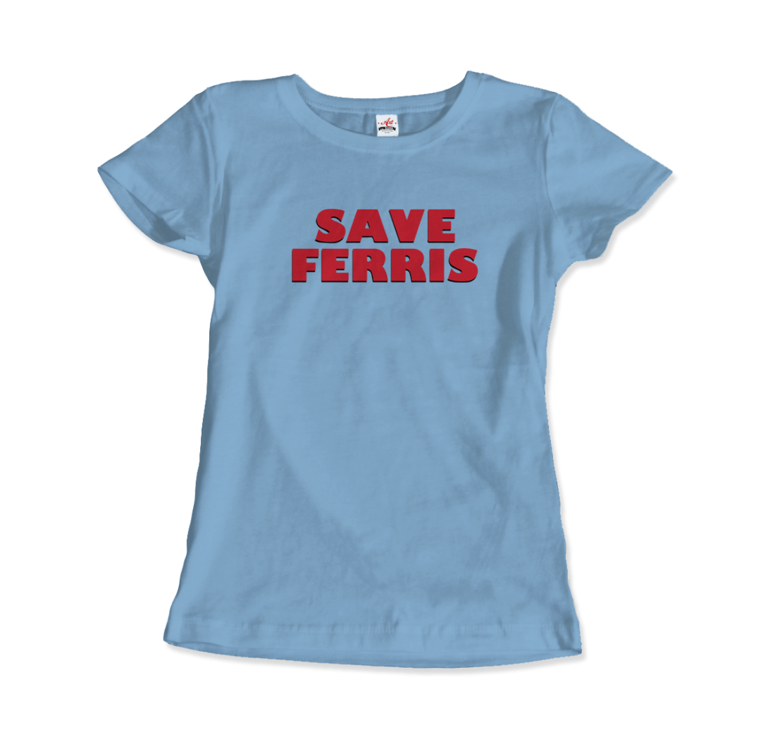 Save Ferris from Ferris Bueller's Day Off T-Shirt-Art-O-Rama Shop-Men (Unisex)-Light Blue-S-Urbanheer