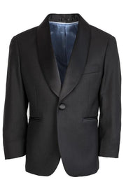 "Seville" Kids Black Tuxedo Jacket Shawl (Separates)-kids tuxedos-Tux-USA-3 Boys-Black-Urbanheer