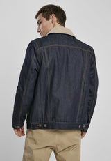 Sherpa Lined Jeans Jacket - Rinsed Denim-2